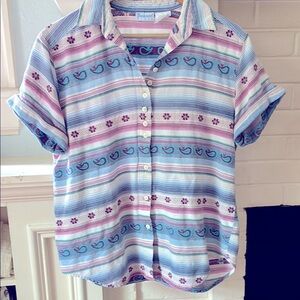 Vintage 80s / 90s Striped Button Up Top